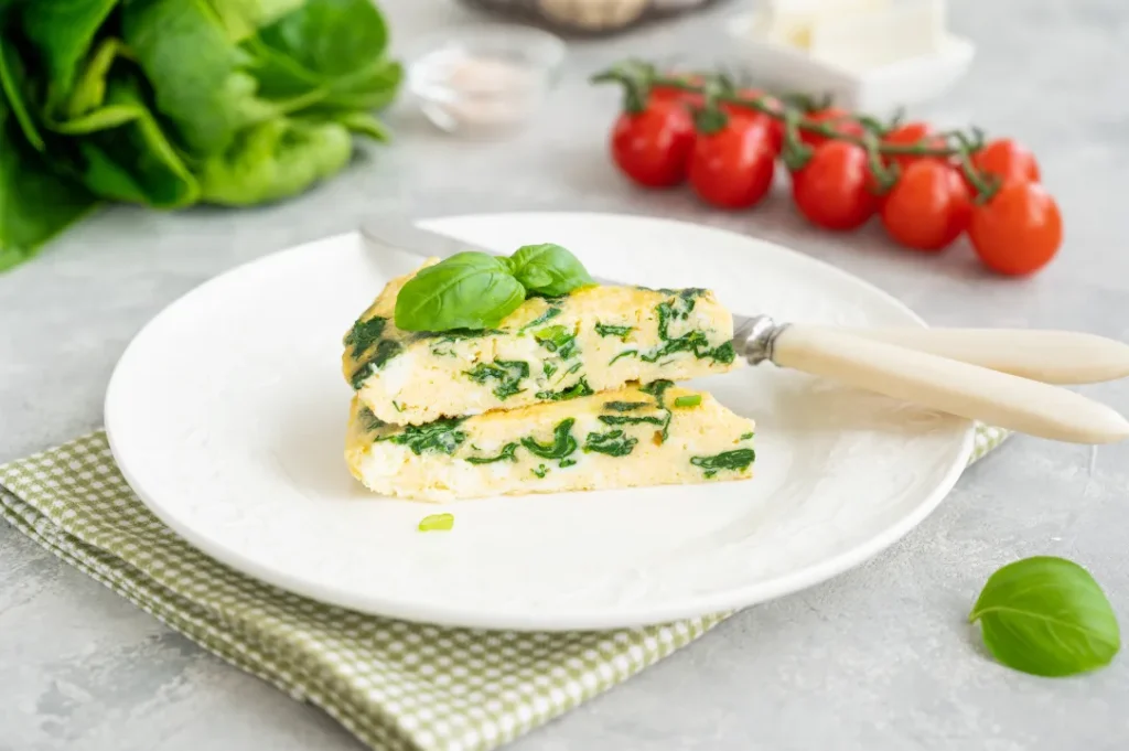 omelette-with-spinach-green-onions-and-feta-cheese